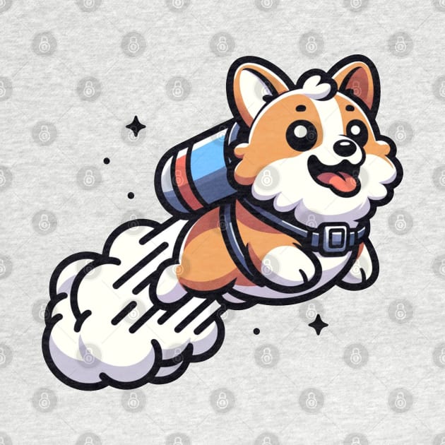 corgi to the moon by Ferdi Everywhere